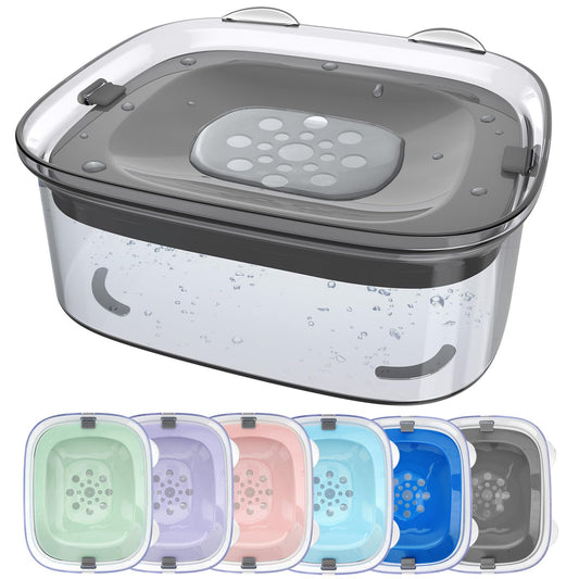 Pet feeder — Spill proof design for slow drinking dogs