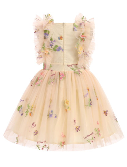 Dress — Confetti birthday princess with ruffle sleeves for girls 3-10T