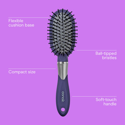 CONAIR hair brush — Velvet touch unisex oval design