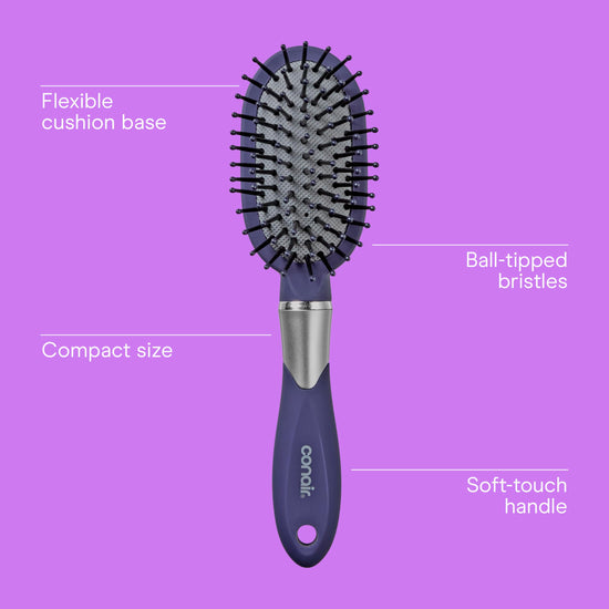 CONAIR hair brush — Velvet touch unisex oval design
