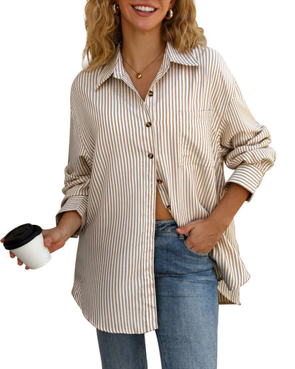 CHYRII women's striped button down blouse