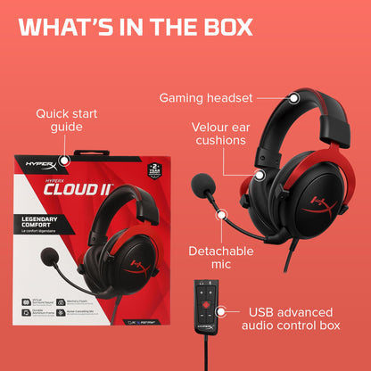 HyperX Cloud II headphones — gaming headset with virtual 7.1 surround sound
