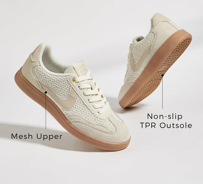 Lucky Step women's retro sneakers — classic casual walking shoes with non-slip comfort