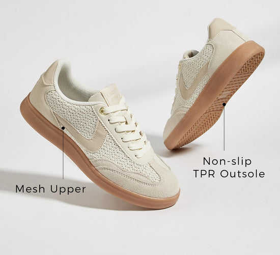 Lucky Step women's retro sneakers — classic casual walking shoes with non-slip comfort
