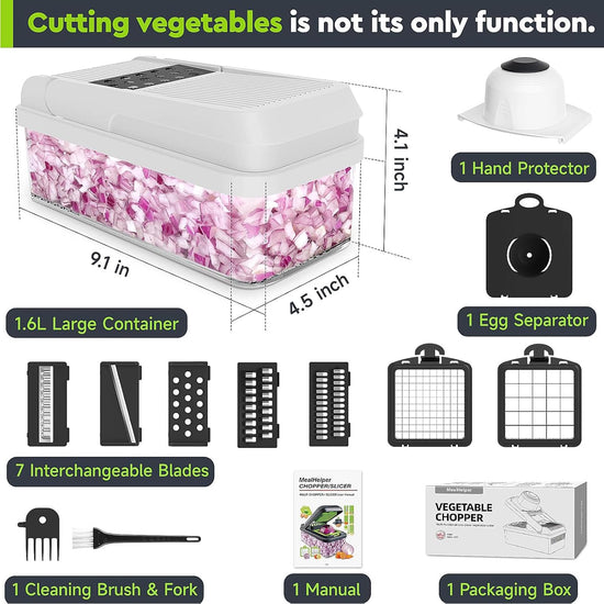 Food slicer — 12-in-1 vegetable chopper by MealHelper