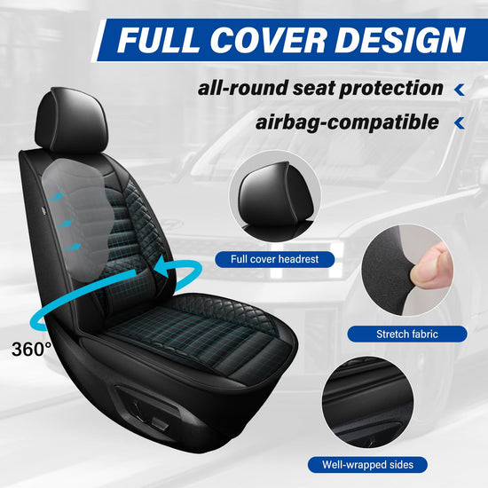 Vehicle seat cover — Custom fit waterproof leather for Hyundai Santa Fe 07-24 25