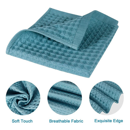TOWEL — 100% cotton, waffle weave, absorbent, mixed colors, 13x13 inches set.