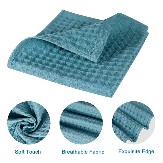 TOWEL — 100% cotton, waffle weave, absorbent, mixed colors, 13x13 inches set.