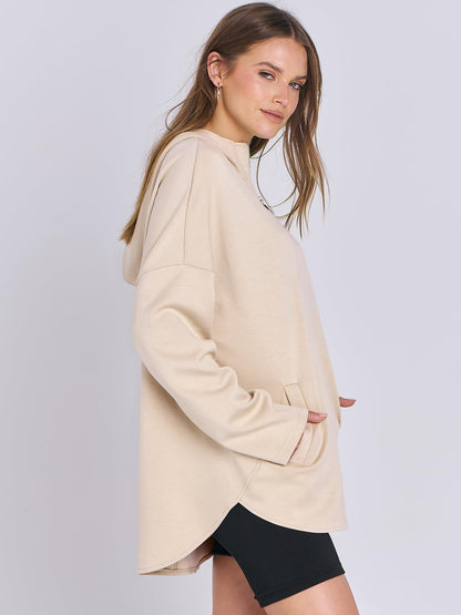 Sweatshirt — Oversized quarter zip pullover for women by ANRABESS