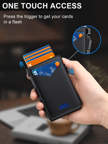 Wallet - RFID wallet with money clip and 2 ID windows for men