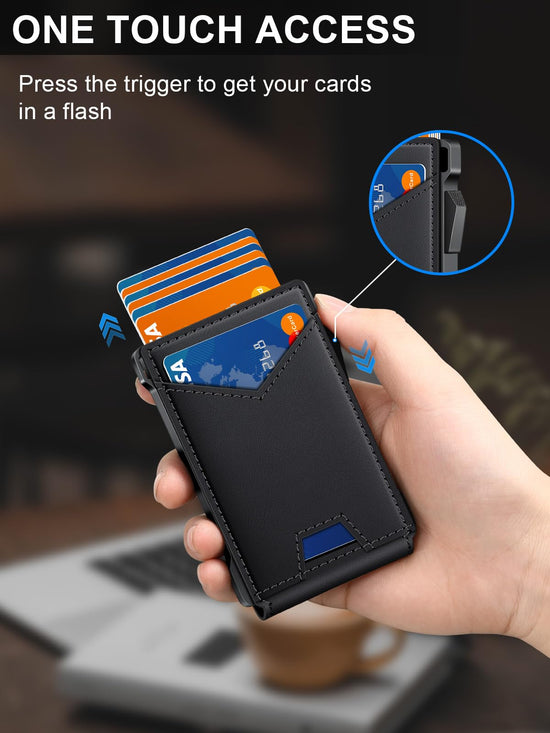 Wallet - RFID wallet with money clip and 2 ID windows for men