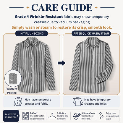 CUNLIN women's button down shirt — wrinkle resistant cotton blend blouse