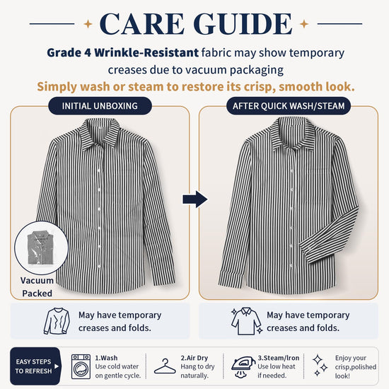 CUNLIN women's button down shirt — wrinkle resistant cotton blend blouse