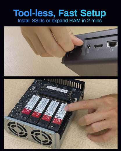 SYSTEM_CABINET - Terramaster F8 SSD Plus NAS with 8 bays and Intel Core i3 CPU 16GB RAM 10GbE port