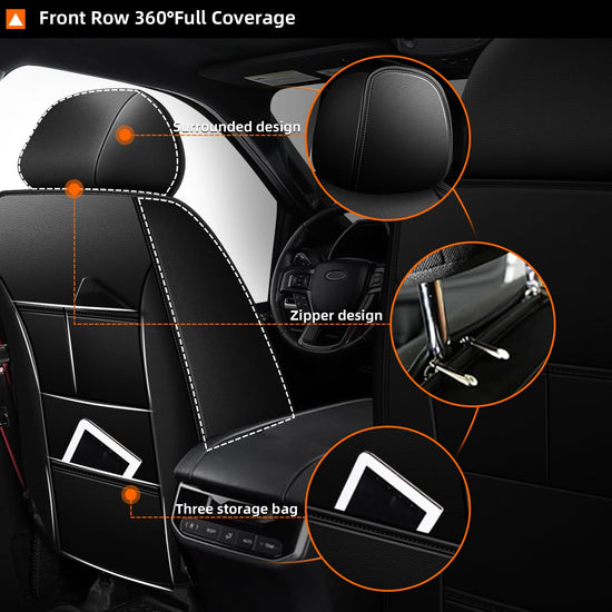 AOMSAZTO vehicle seat cover - waterproof leather cushions for Ford Expedition 2011-2021