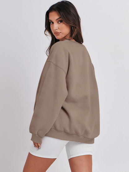 ANRABESS sweatshirt — Oversized crewneck fleece pullover for women