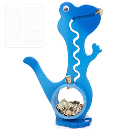 AORCMITN wooden dinosaur piggy bank — clear big belly design for kids