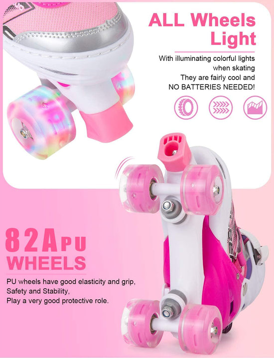 Sowume roller skates with illuminating wheels for girls and women