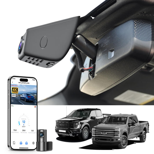 Mangoal onboard camera with 4K front and 1080P rear, GPS and WiFi, 128GB card included.