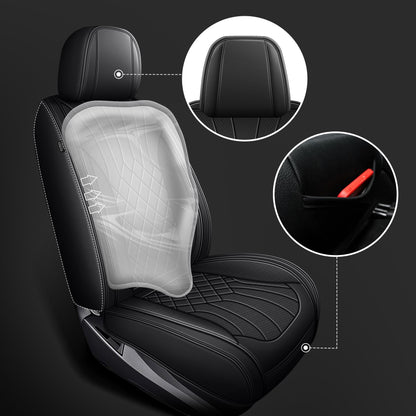 AOMSAZTO vehicle seat covers for Chevy Silverado GMC Sierra 1500 2500HD 3500HD 2007-2018 crew cab full set black