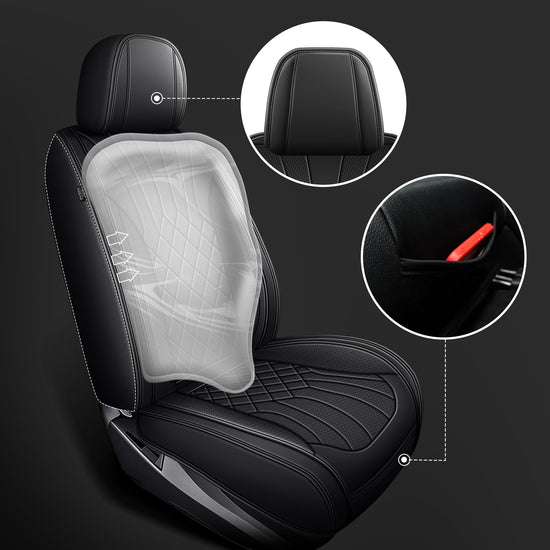 AOMSAZTO vehicle seat covers for Chevy Silverado GMC Sierra 1500 2500HD 3500HD 2007-2018 crew cab full set black