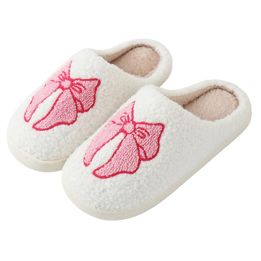 QBRIUQZP slippers — Floral memory foam plush with cartoon design and fur lining