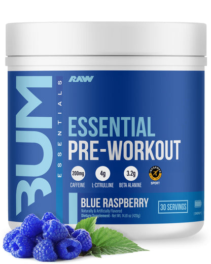 RAW Nutrition - Essential pre workout formula for men and women, energy powder for fitness