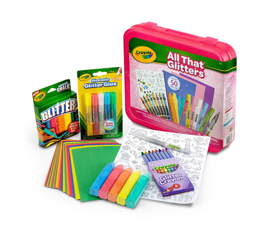 Art craft kit — Crayola glitter crayons and coloring supplies set for kids ages 5+