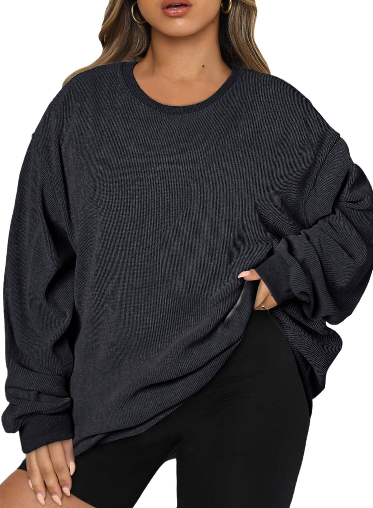 Eytino women plus size sweatshirt - casual oversized pullover in soft fabric