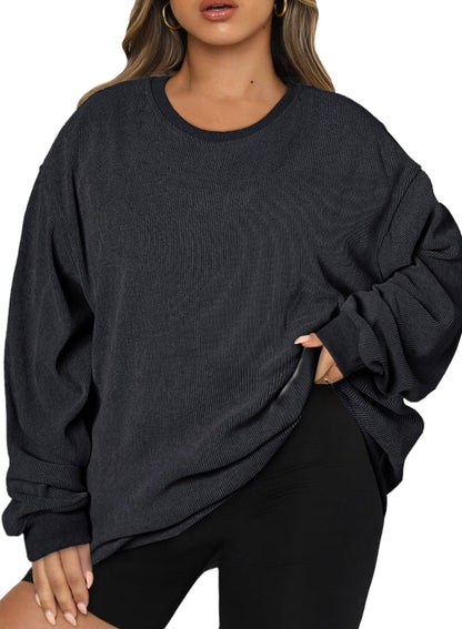 Eytino women plus size sweatshirt - casual oversized pullover in soft fabric