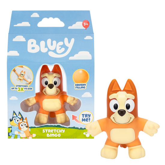 Stretchy Bluey toy figure - super stretchy design with squishy filling
