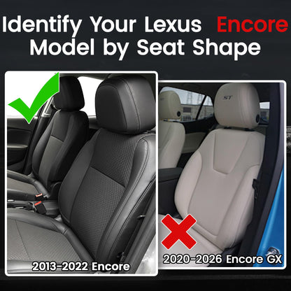 HKZ vehicle seat covers — Custom fit burgundy leather for Buick Encore 2013-2022