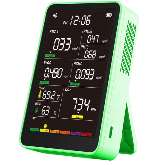 Precision measuring air quality monitor — portable real-time detector with AQI alerts