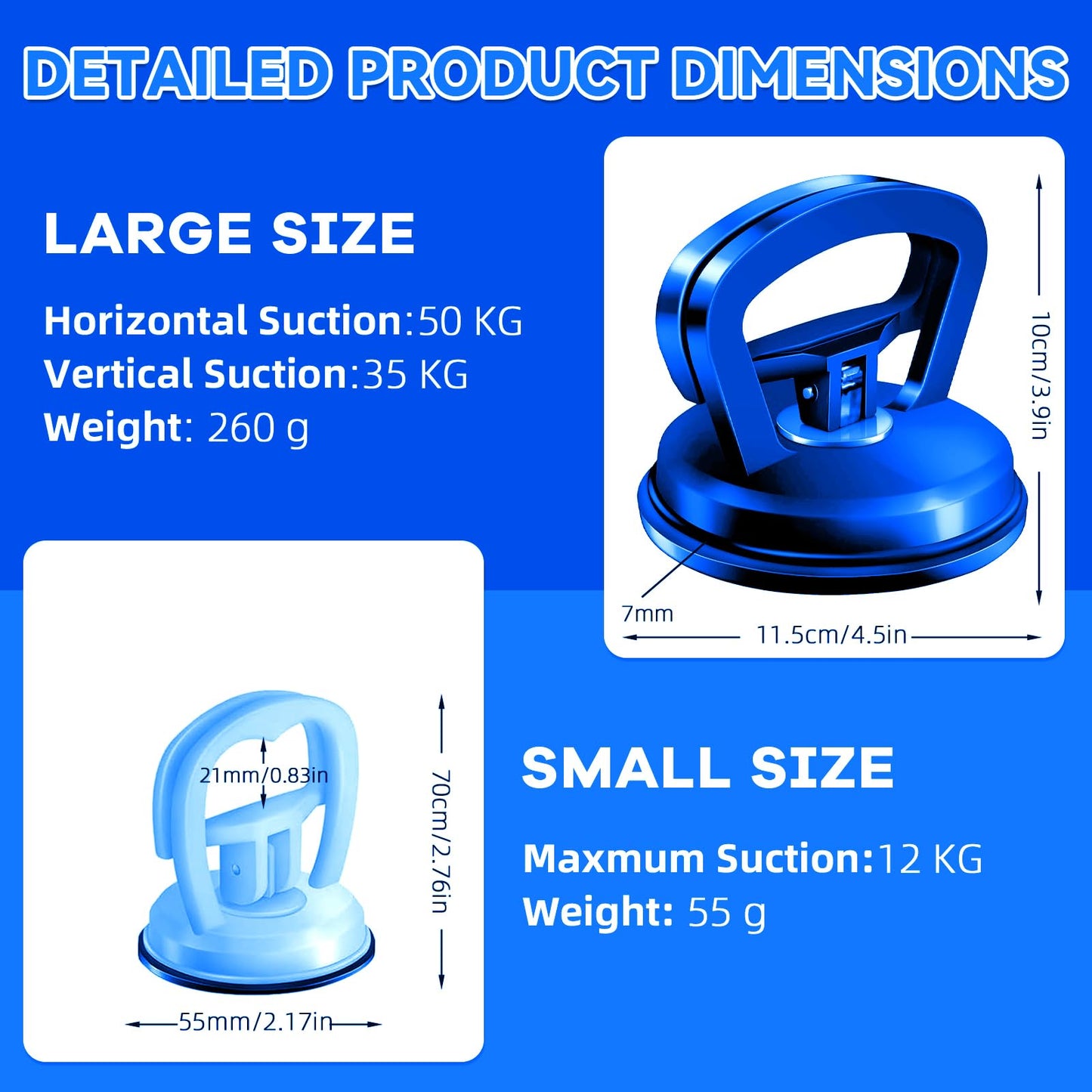 Tvhori Car Dent Puller, 3-Pack Car Handheld Puller,Upgraded Model Car Dent Puller Kit,Strong Car Dent Remover.Repair kit for car Bodies, Glass,Ceiling and Moving Objects(Blue).