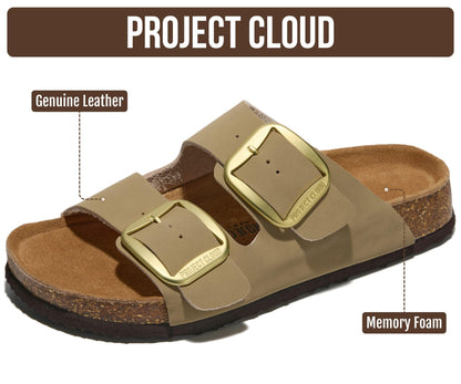 Project Cloud sandals — 100% genuine leather with memory foam comfort