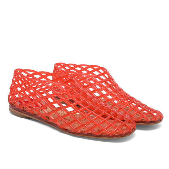 Jelly flats — Red mesh design for women