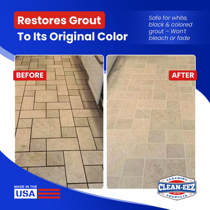 Clean-eez grout cleaner with stand-up brush attachment - heavy-duty scrubber for tile and grout 32 oz.