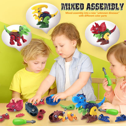 Dinosaur toys with electric drill for kids - STEM construction building toy