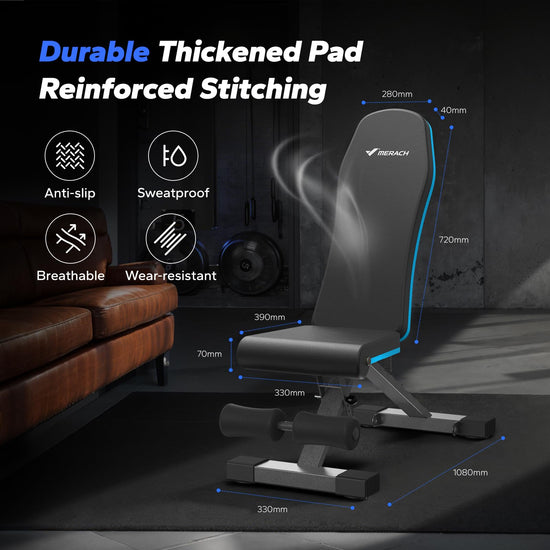 MERACH fitness bench — foldable with adjustable angles for full body workouts