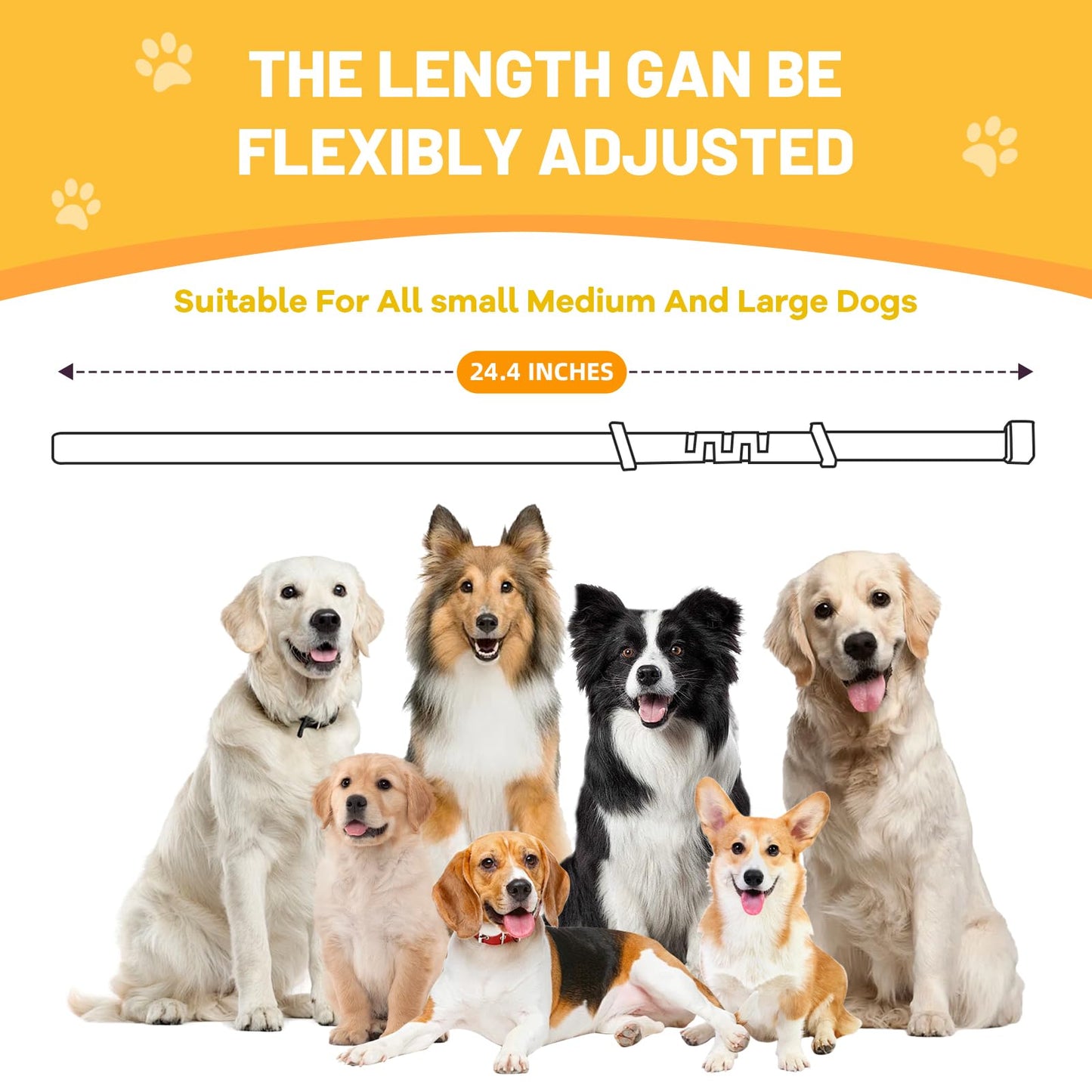 Calming Collar For Dogs 4 Packs, Effectively Relieves Anxiety from Noise, Separation, New environment, Fireworks, Adjustable 25” Flexible, Lasts 60 Days, Purple, Suitable for All Dog Sizes & Ages