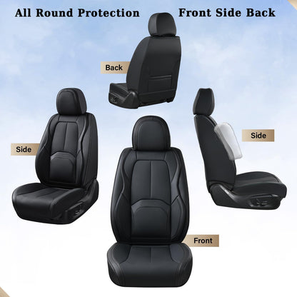 Coverado automotive seat cover — luxury leather with lumbar support and waterproof design