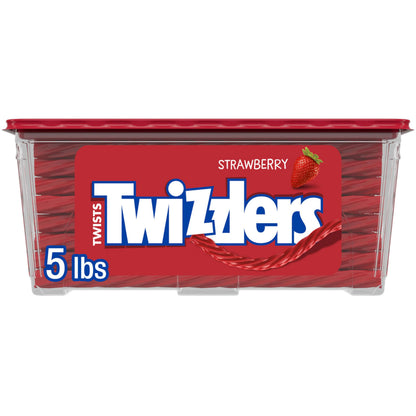 TWIZZLERS twists strawberry licorice style candy tub, low fat, 5 lb