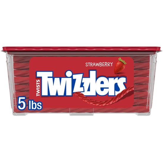 TWIZZLERS twists strawberry licorice style candy tub, low fat, 5 lb
