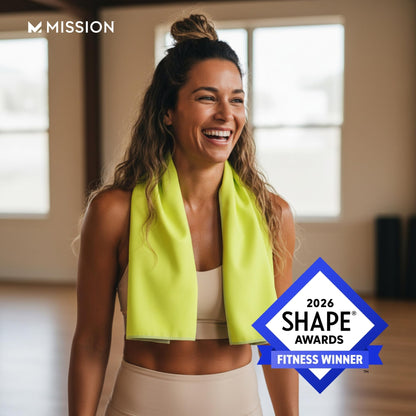 MISSION cooling towel — soft microfiber with UPF 50 protection and machine washable
