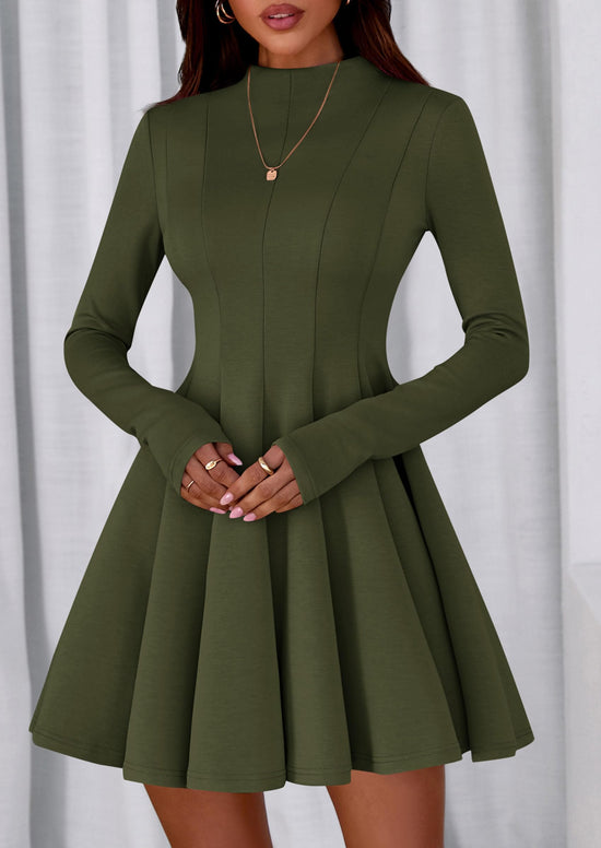 PrettyGarden dress — Elegant long sleeve swing dress for homecoming party