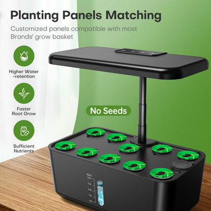 Ahopegarden indoor garden hydroponics growing system — 10 pods germination kit with LED light