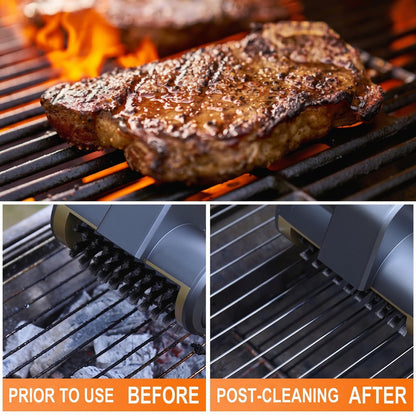 Electric Grill Brush for Outdoor Grill, High Torque Grill Rescue Brush with 4000mAh Cordless BBQ Grill Cleaner 3 Speed Automatic Barbecue Grate Cleaner Tool