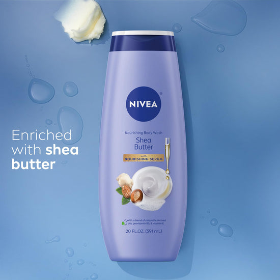 NIVEA skin cleaning agent — shea butter nourishing body wash 20 fl oz bottle