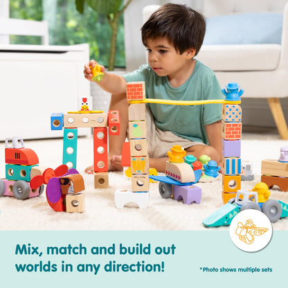 Melissa & Doug Blockables Town building blocks set for preschool kids (73 pieces)