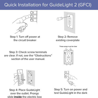 SnapPower wall plate — guide light feature